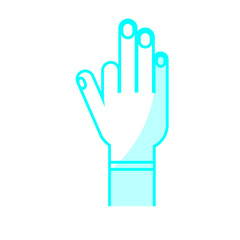 human hand icon over white background. vector illustration
