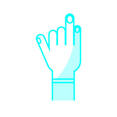 human hand icon over white background. vector illustration