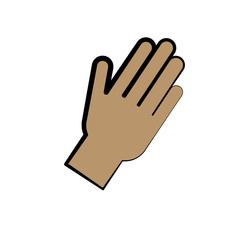 human hand icon over white background. colorful design. vector illustration