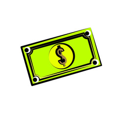 money bill icon over white background. colorful design. vector illustration
