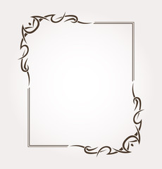Calligraphic frame and page decoration. Vector illustration