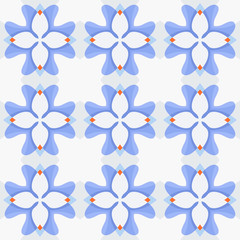 Obraz premium Seamless abstract pattern with blue and red elements. Vector illustration