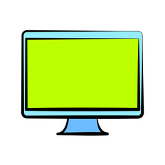 monitor computer icon over white background. colorful design.  vector illustration