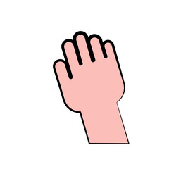 human hand icon over white background. colorful design. vector illustration