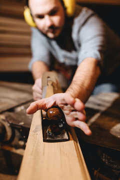 Carpenter, in the workshop at work