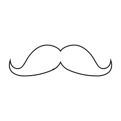 mustache icon over white background. vector illustration