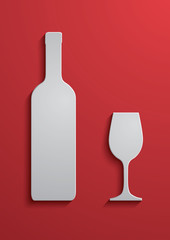 wine glass and bottle