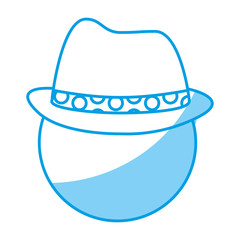 man with hat icon over white background. vector illustration