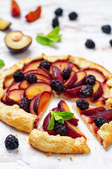 Plum blackberry galette