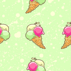 Green ice-cream pattern