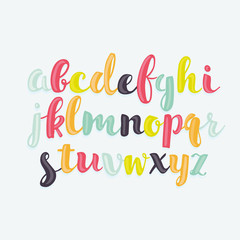 Colorful bubble-shaped letters set