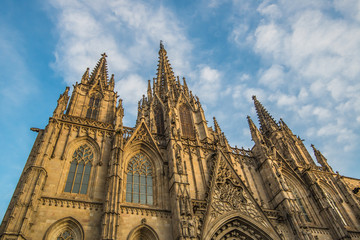 Fototapeta na wymiar Saint Eulalia Cathedral in Barcelona