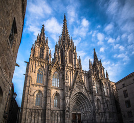 Fototapeta na wymiar Saint Eulalia Cathedral in Barcelona