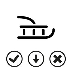sled icon stock vector illustration flat design