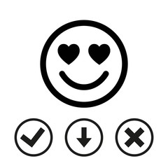 smile with hearts of love icon stock vector illustration flat design