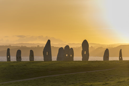 Paseo de los Menhires (La Coru&ntilde;a, Espa&ntilde;a).