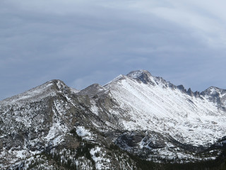 Longs Peak in Colorado on a cloudy day