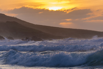 Costa da Morte en Caion (La Coruña, España).