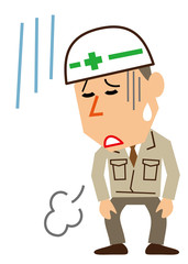 溜息　現場監督