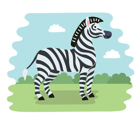 Fototapeta na wymiar Cute cartoon zebra. Vector illustration with simple gradients. All in a single layer for easy editing.