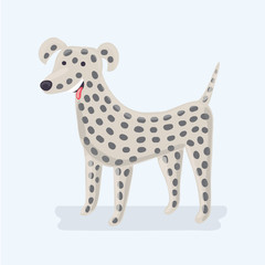 Illustration of a cute Dalmatian dog all attention