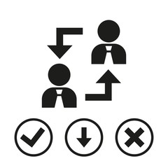 Business people team crowdy walk silhouette concept businesspeople group human resources over world map background vector icon