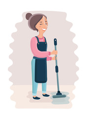 Fototapeta premium cleaning girl