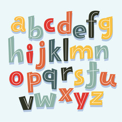 Mascot Illustration Featuring Letters of the Alphabet in Lowercase