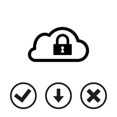lock cloud icon stock vector illustration flat design