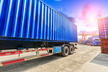 Fototapeta na wymiar Industrial container truck freight transport