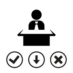 man sitting at the table icon stock vector illustration flat design