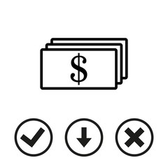 dollar money icon stock vector illustration flat design