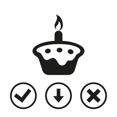 cake with candles icon stock vector illustration flat design