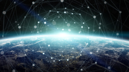 Data exchange and global network over the world 3D rendering