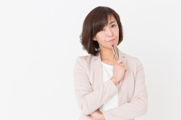 Obraz premium ミドル女性 考える