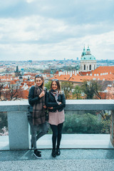 Two girls in Prague, Czech Republic