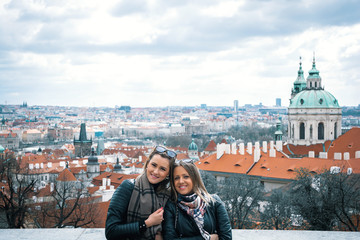 Two girls in Prague, Czech Republic