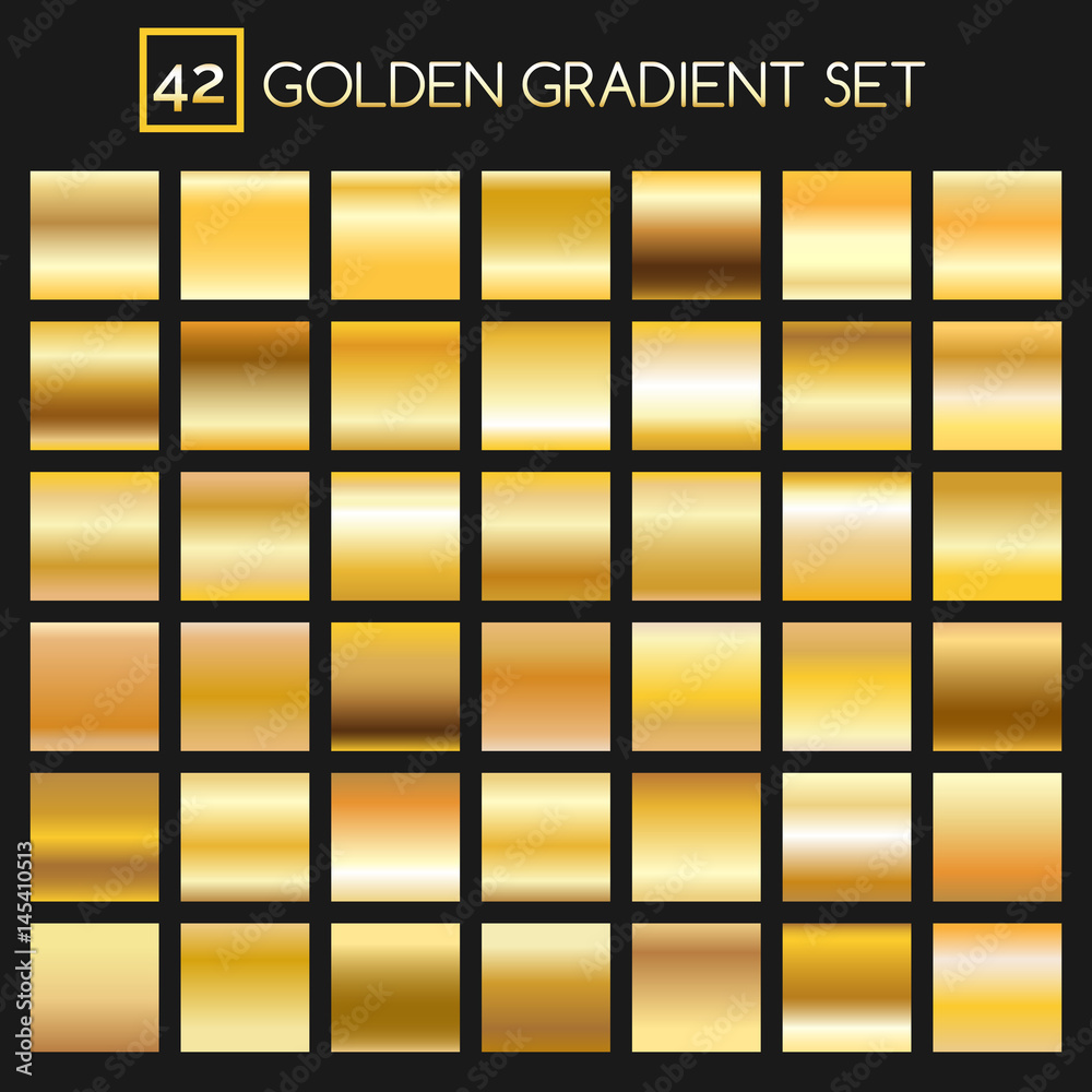 Canvas Prints metal golden gradients. vector square gold gradient texture collection for design