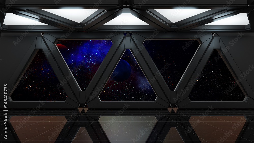 Wall mural space environment, ready for comp of your characters.3d rendering