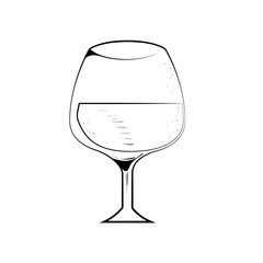 wine glass icon over white background. vector illustration