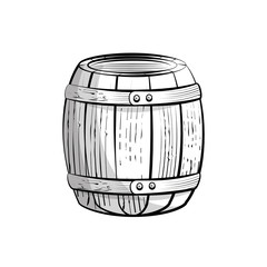 wooden barrel icon over white background. vector illustration