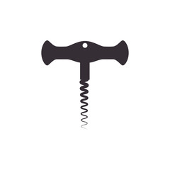 corkscrew tool icon over white background. vector illustration