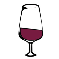 wine glass icon over white background. colorful design. vector illustration
