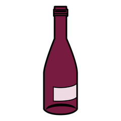 wine bottle icon over white background. colorful design. vector illustration