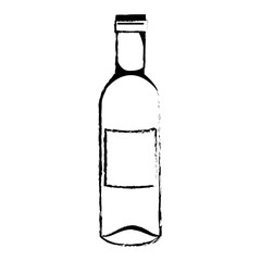 wine bottle icon over white background. vector illustration