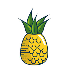 pineapple fruit icon over white background. colorful design. vector illustration