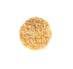 Delicious coconut cookie on white background