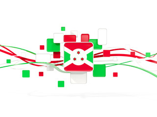 Flag of burundi, mosaic background with lines