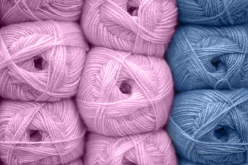 Colorful knitting yarn, closeup