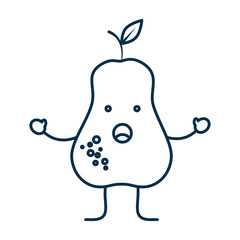 happy pear fruit icon over white background. vector illustration